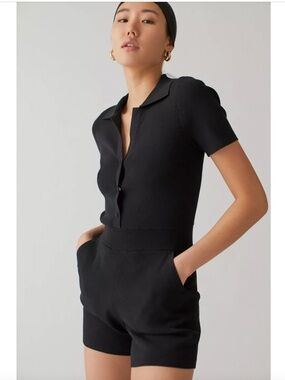 LIVE THE PROCESS Astrid Playsuit Romper in Black - S